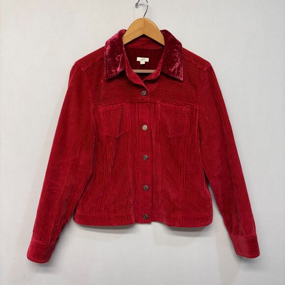 J. Jill Jackets & Blazers - J Jill Women Corduroy Jacket Size Medium Red C036 -29
